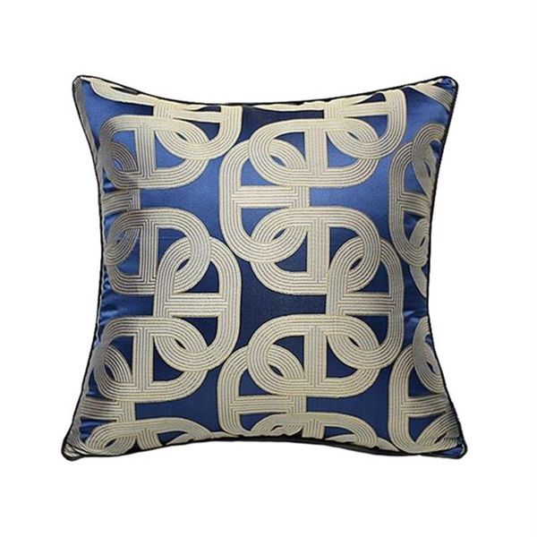 

luxurious contemporary royal blue geometric pillow case modern pipping jacq303g