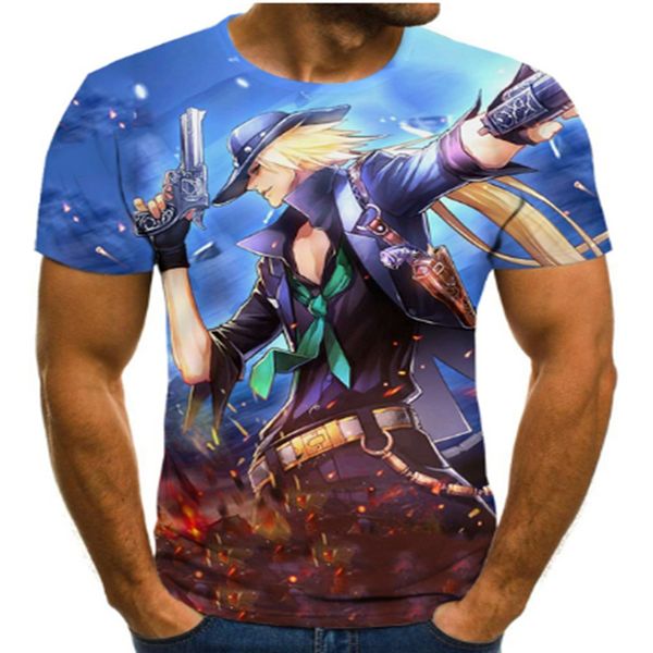 

anime men's t-shirts game pattern boys clothing 3d fashion harajuku summer casual o-neck short sleeve 3d shirts streetwear2022, Black;green