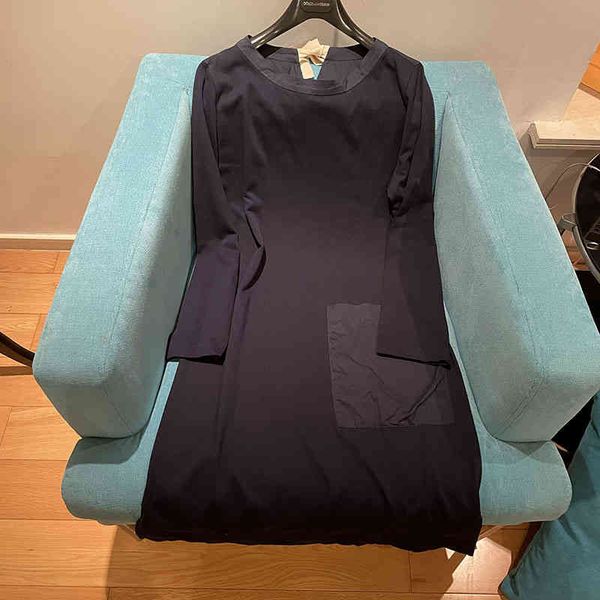 

casual dresses spring autumn and winter three seasons german high-end shumeihe long sleeve pocket dress doll, Black;gray
