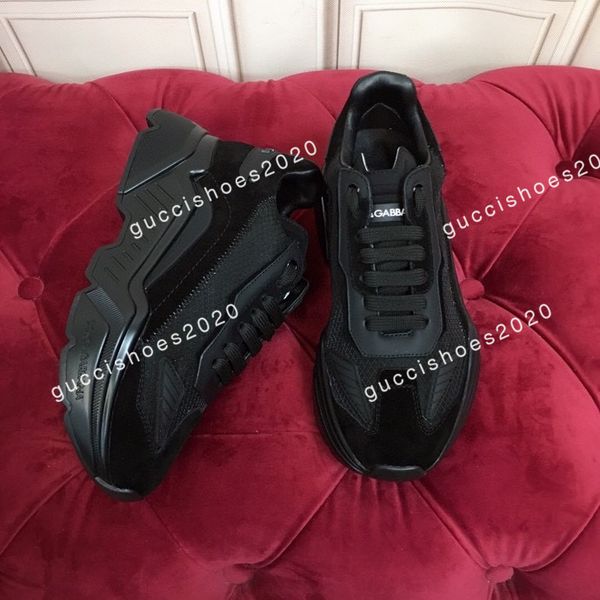 

2022 men shoes fashion women men's leather lace up platform oversized sole sneaker white black casual quality, Black;red