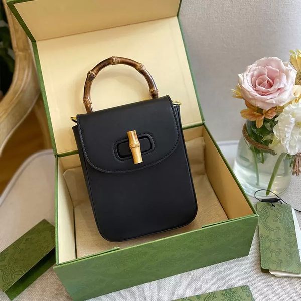 

classic mobile phone bag fashion women shoulder cross body bags purse flap letters bamboo bun portable mulitcolor leather mini