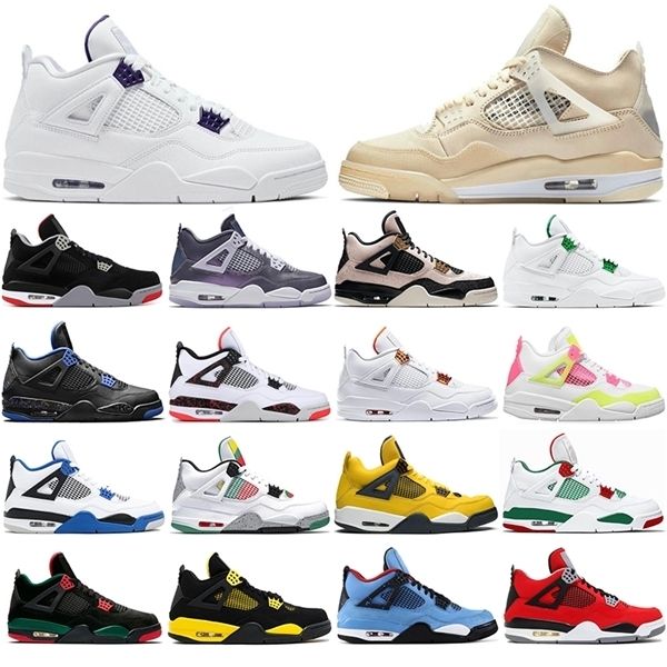 

2021 fashion women men jumpman 4s 4 basketball shoes encore carnival monsoon blue mushroom mens trainers sport sneakers 36-47