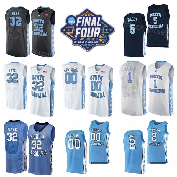 

ncaa final four college north carolina tar heels basketball 13 cameron johnson jerseys 2 coby white 32 luke maye 2 joel berry ii 44 justin j, Black
