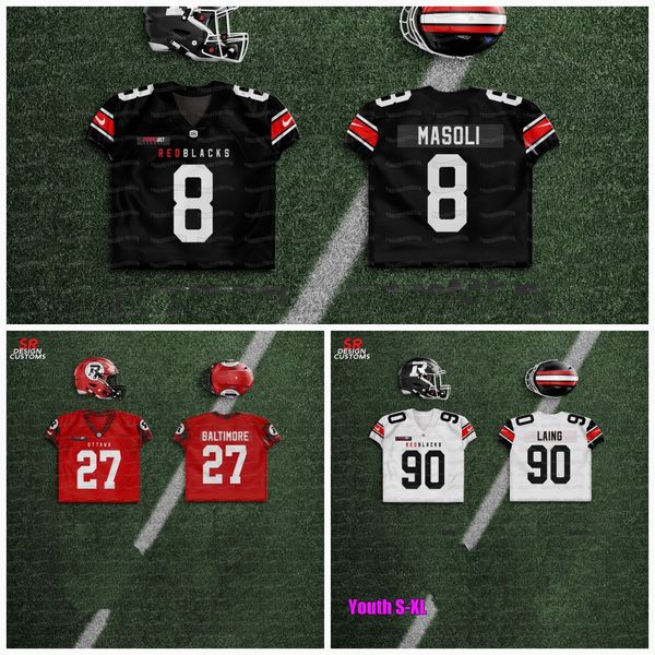 

ottawa 2021 redblacks rough rider inspired jersey 6 antoine pruneau 8 william arndt 4 dominique davis 3 jonathon jennings 88 brad sinopoli 2, Black;red