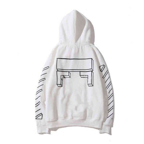 

loose offs mens classic sweatshirts fashion brand hoodie designers luxury pullover back oil paint arrow x men women t shirt hoodies jackets, Black