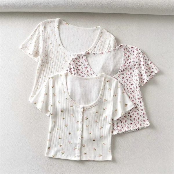 

and american fashion female summer floral blouse low-cut round collar hollow out short sleeve t-shirt 210316, Black;white