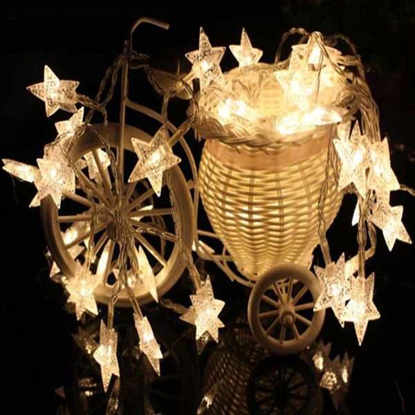 Saiten 4,5 m 28LEDS STAR LED Sade Lichter Outdoor Home Dekoration Weihnachtsbaumfeiertagsfeier Garten Dekor Fairy Lichter