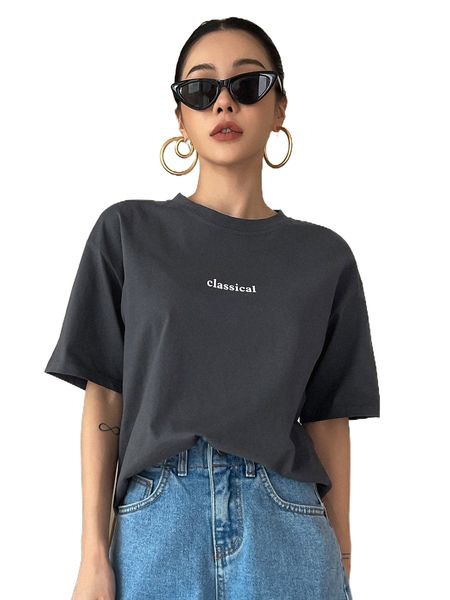 

dazy letter graphic crew neck tee x7ha#, White