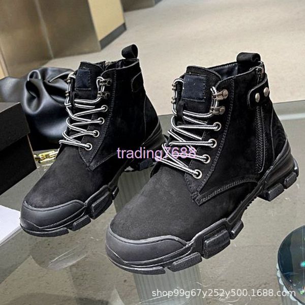 

boots boots martin boots women's winter plush warm high cotton shoes korean version of british chinese work clothes snow tidal, Black