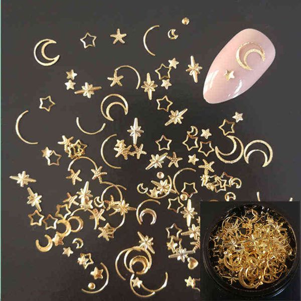 1 scatola Moon Stars Nail Art Rivetti Stud Multi Decalcomanie mentali Consigli fai da te Fascini per manicure Gel UV Decorazioni per unghie 3D Perfect Nailart Y220408