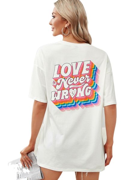 

x cebrazul slogan graphic drop shoulder tee 71ie#, White