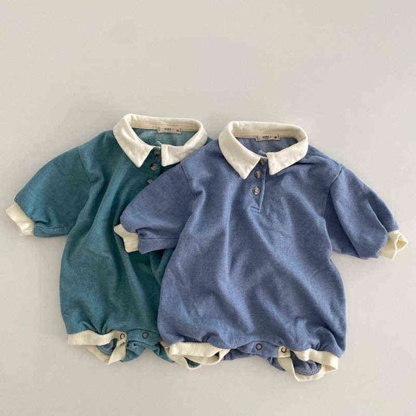 2022 Spring New Baby Manga Longa Manga Longa Camisa Polo Newborn Polo