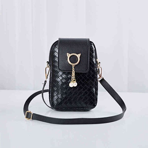

2022 fashion crossbody mobile phone shoulder bag women pearl tassel cover-style female bag shoulder diagonal purses and handbags y220421