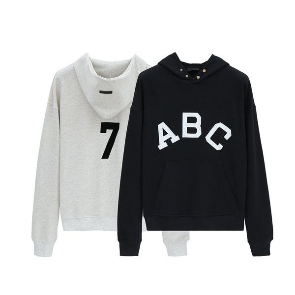 

designer hoodie season 7 main line flocking letter hoodie, Black