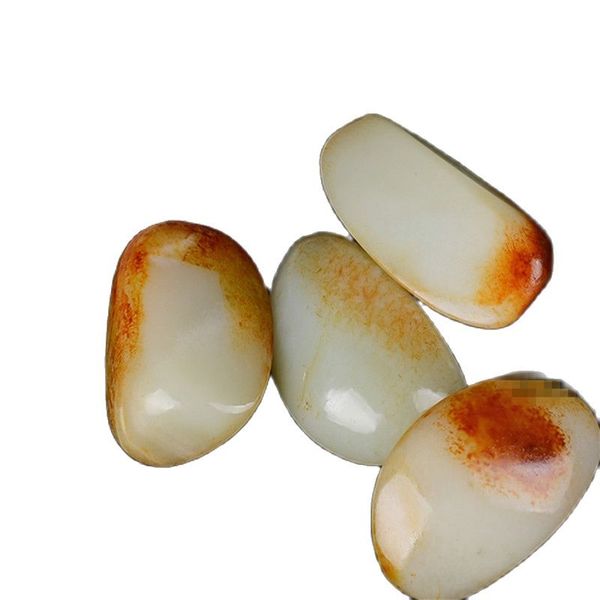 

xinjiang hetian jade raw stone seed material with leather handlebars appreciate a, Silver