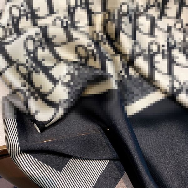 

scarves 2022 beach spring and autumn korean word d fashion new geometric flower printing warm simulation silk scarf sunscreen beach shawl, Blue;gray