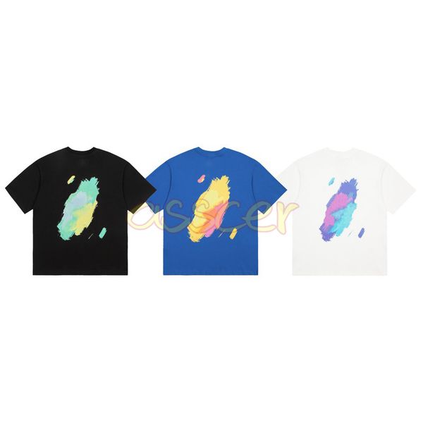 

new designer mens 3 colors t shirt fashion logo graffiti print tees womens casual loose couples streetwear clothing asian size s-2xl, White;black
