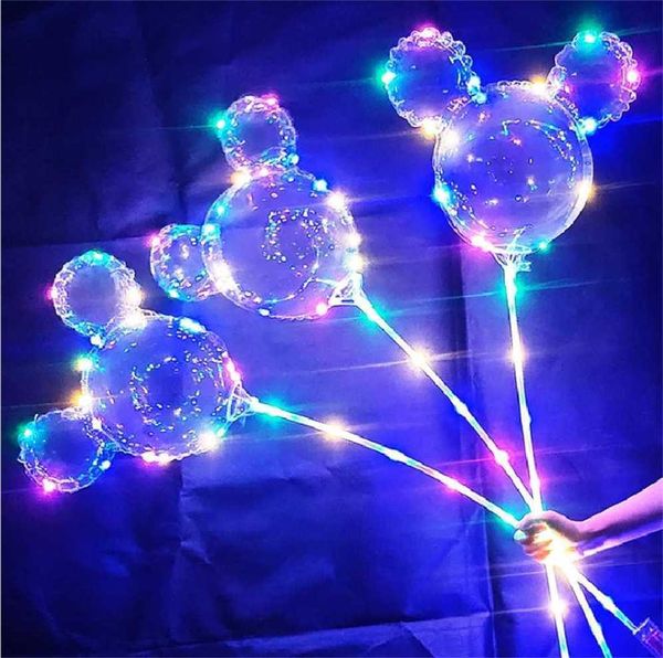 Rato dos desenhos animados unicórnio coração estrela xmas árvore em forma de balão luminoso bobo bola com vara pólo aniversário de casamento dia dos namorados dia de mãe decoração presente t34jb5l