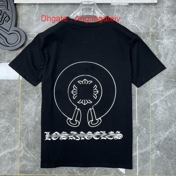 

mens summer luxury t shirts fashion ch brand men sanskrit letter t-shirt horseshoe cross designer tshirts man hip hop sweater women classic, White;black