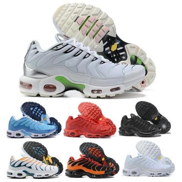 

tn plus mens running shoes maxs triple white black neon cordura silver first use university blue sunset orange yellow fashion trainer sneake