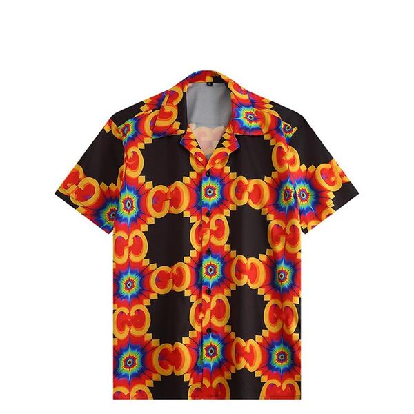 

2022 fashion summer designer men casual shirts short sleeve hawaiian beach loose shirts -3xl#33, White;black