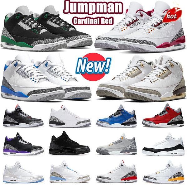 

2022 ale jumpman 3 basketball shoes for men 3s cardinal red cement pine green racer blue medium grey midnight navy black cat pure white mens