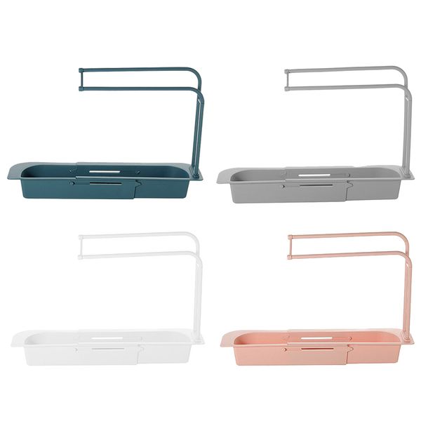 

drain basket expandable easy installation storage sink holder rack sponge holder tray for home kitchen