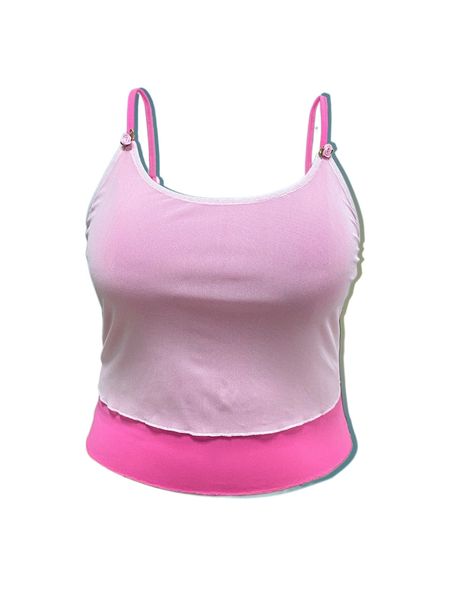 

plus two tone mesh cami m8rw#, Black