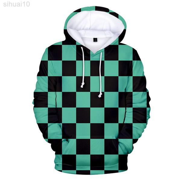 

new anime hoodies men and women pullovers kimetsu no yaiba print novelty hooded sweatshirts fashion l220730, Black