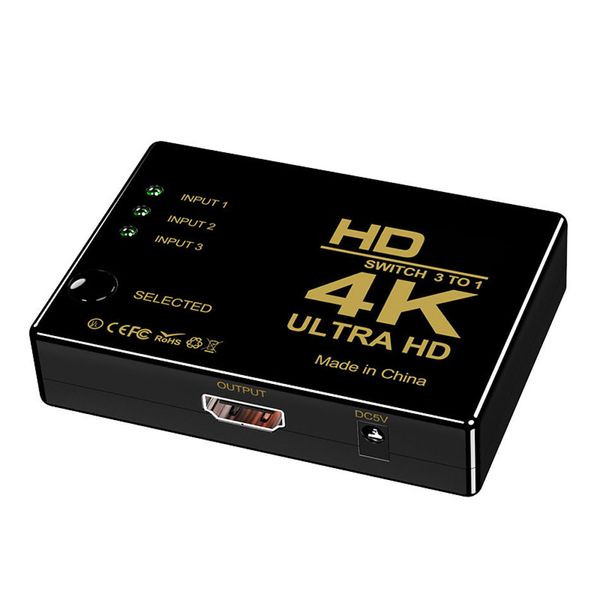 HDTV Anahtarı 4K Anahtarlayıcı 3 1 Out HD 1080p Video Kablosu Ayrıştırıcı 1x3 Hub Adaptör Dönüştürücü PS4/3 TV Kutusu HDTV PC için