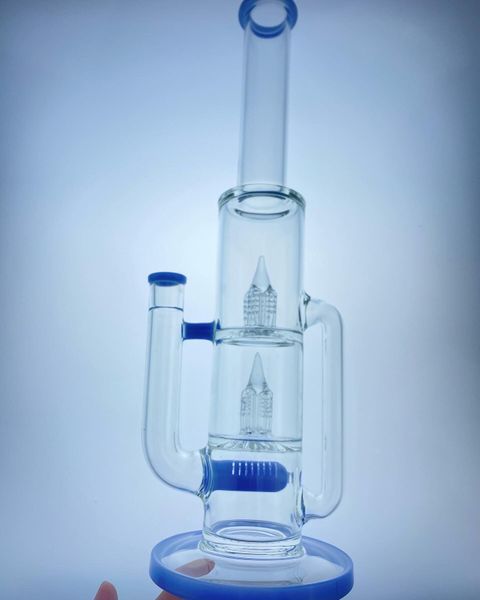 Tubi per fumatori narghilè bong inv 4 stile 17 pollici 18 mm giunto con blu latte