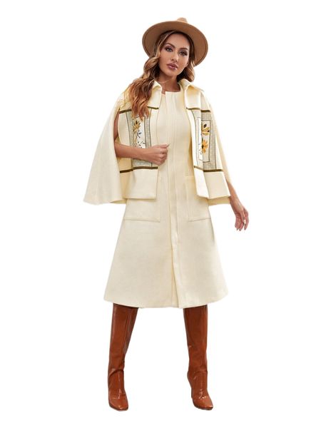 

x serenity floral print cloak & dress set g6lm#, White
