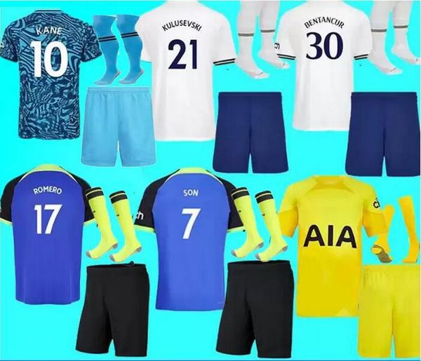 

kids 2022 2023 kane son soccer jersey kit 22 2023 lucas romero football shirt, Black;yellow