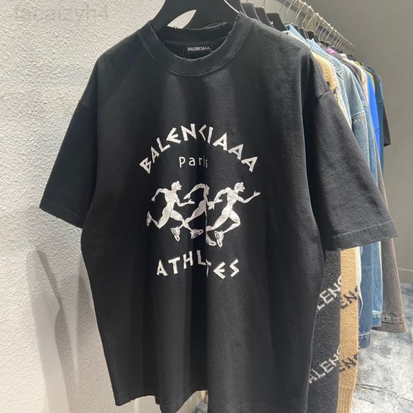 

women's t-shirt designer 2021 spring and summer new portrait athlete running damage loose short sleeve women's t-shirt men's, White