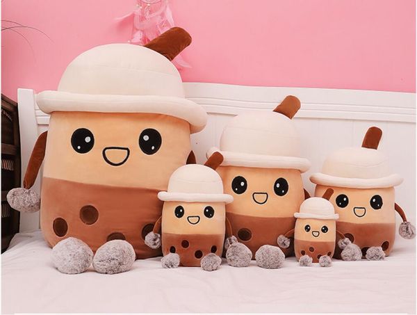 Cartoon Pearl Bubble Tea Peluche ripiene Big Eye / Squint Lolita Design Bambini seduti Cuscino per dormire Giocattolo morbido