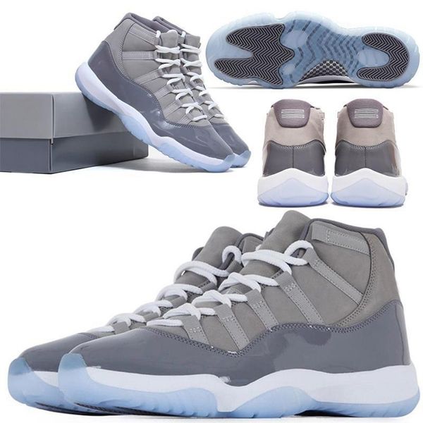 

2022 cool grey 11 11s mens basketball shoes 25th anniversary low legend university blue white bred concord cap and gown men women sneakers t, Black