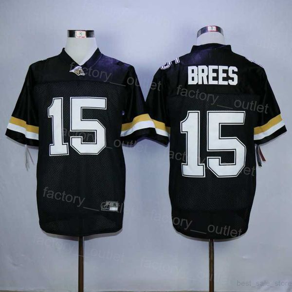 

ncaa college purdue boilermakers 15 drew brees jersey football university hip hop team color black embroidery and sewing breathable pure cot