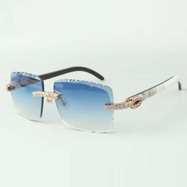 

xl diamonds buffs sunglasses 3524020 with hybrid buffalo horns temples and 58mm lens, White;black