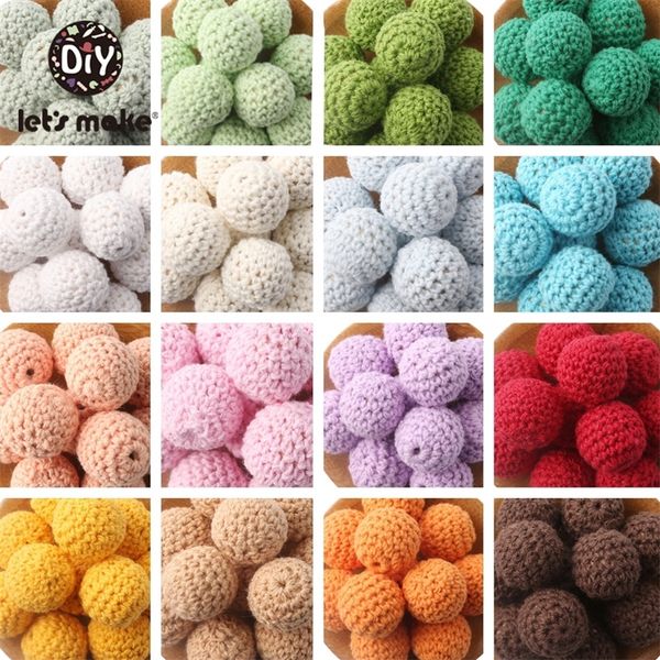

lets make 10pc 20mm wooden beads crochet bead teether oaganicbaby teethers bpa wooden diy tiny rod baby teething toy 220815