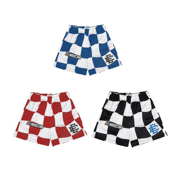 

e shorts women men's casual shorts breathable quick dry training fitness running pants plaid style, White;black