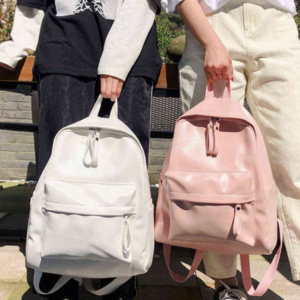 HBP Rucksack Stil Bagfashion Preppy Damen Leder Schultasche für Teenager Gilr Große Kapazität Reise Pu Sac a Do 220723