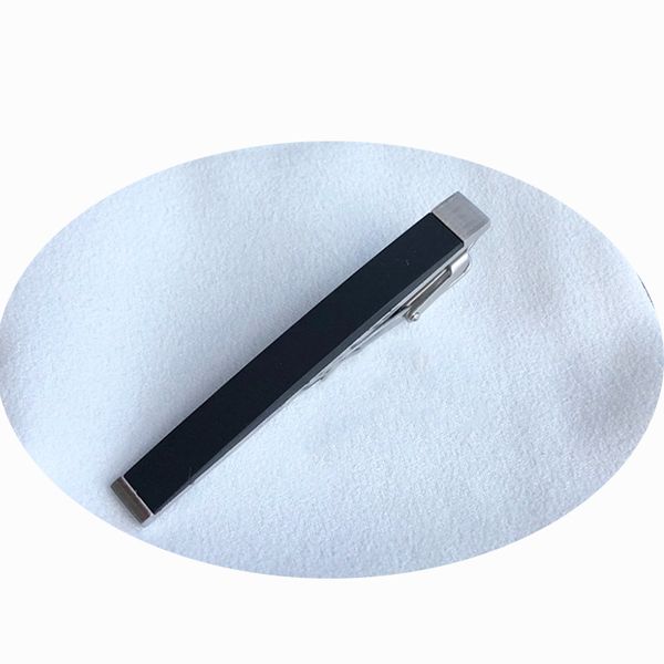 

luxury designer tie clips for men exquisite steel black tie clip gift with stamp m06, Silver