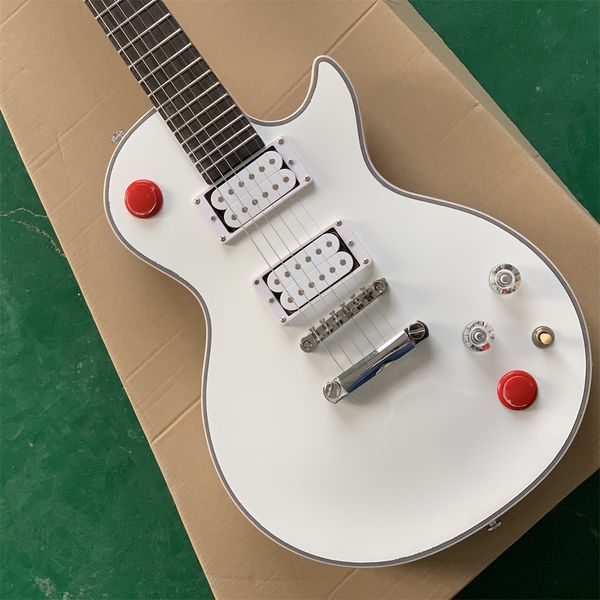 

in stock baritone guitar red button arcade button kill switch alpine white electric guitar guitars guitarra