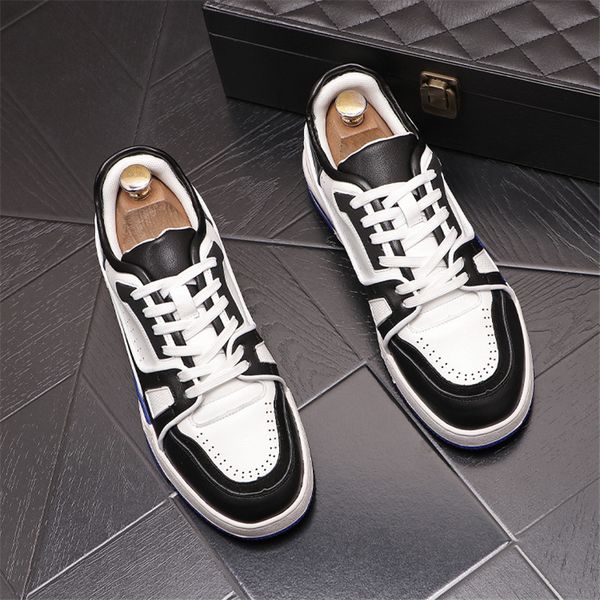 

brand designer wedding dress party leather shoes light comfortable casual sneakers non-slip thick bottom designer walking loafers n118, Black