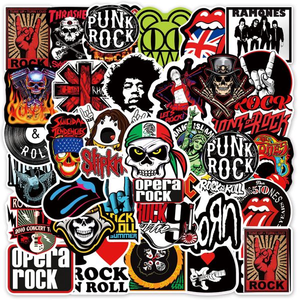 50 Stück Rock And Roll Musik Band Aufkleber Punk Graffiti Laptop Gitarre Helm Gepäck Telefon Aufkleber Kinder Aufkleber Geschenk