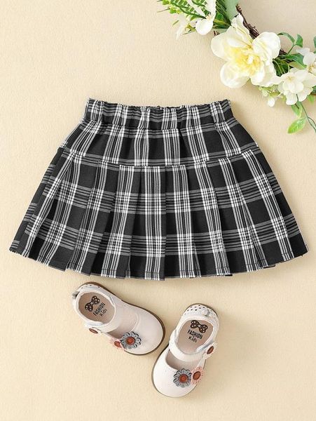 

print pleated skirt she, Blue