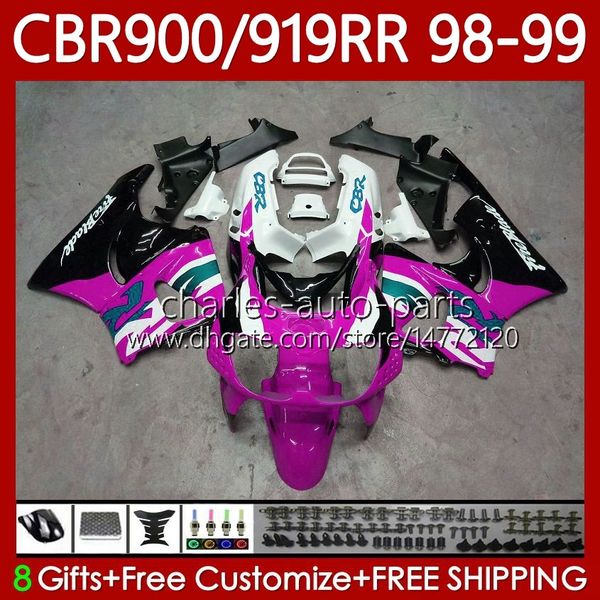 Корпус OEM для Honda CBR900RR CBR919RR CBR 919RR 900RR 98 99 919RR 900RR 98 99 CBR 97NO.173 CBR919 CBR900 RR CBR 900 919 RR CC 1998 1999 900CC Rose Black 919CC 1998-1999