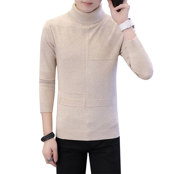 

autumn winter men turtleneck sweater for men slim korean version of a thick sweater sweater 201203, White;black