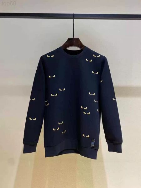 

men's hoodies & sweatshirts designer high version little monster men's sweater high-end fashion brand full of small eyes round nec, Black