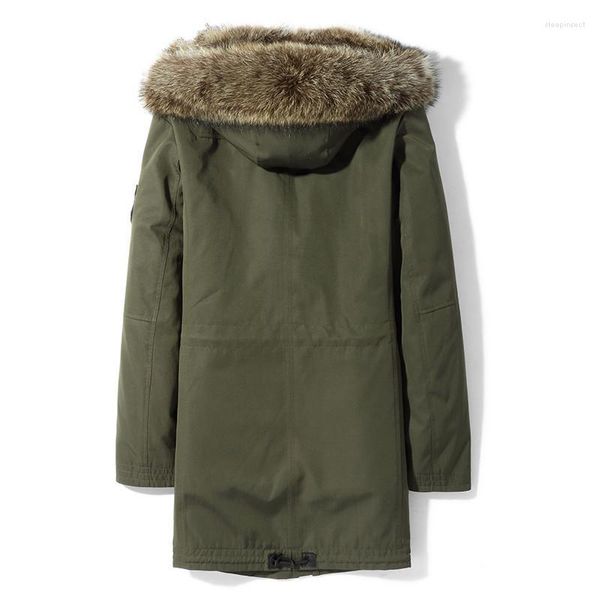 Cappotto da uomo in finta fodera in pelle di visone naturale Parka 2022 Giacca invernale da uomo Collo in vera pelliccia di procione Giacche calde di lusso MG-2908202 MY2806